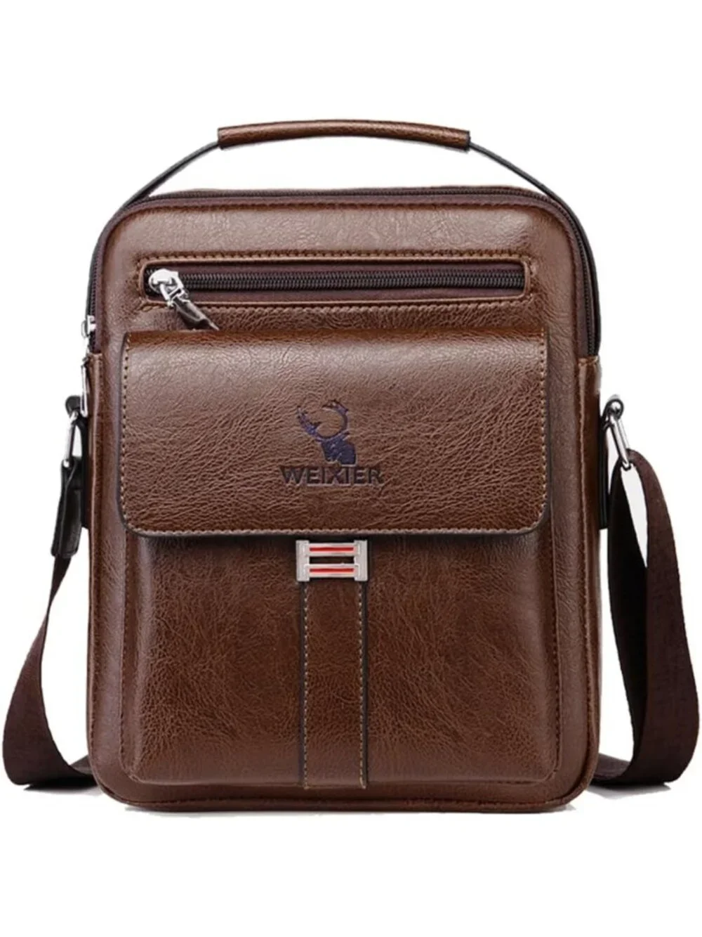 Vintage PU Leather Messenger Bag for Men - Small Crossbody Shoulder Satchel